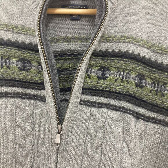 Banana Republic Merino Wool Chunky Cable Knit Cardigan Full-Zip Size L - Picture 9 of 16